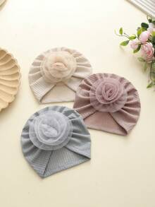Bộ 3 mũ turban công chúa nhỏ lấp lánh, lưới gân, siêu mềm, co giãn cao, thoáng khí, không để lại vết hằn, thích hợp cho đám cưới và tiệc tùng mùa hè. - Nhiều màu - Xem 5