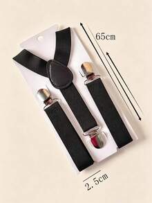 1 Set Solid Color Bow Tie And Suspenders Set For Teens, Suitable For Weddings, Parties, Birthdays, Christmas, Halloween, School Events, Boys And Girls' Daily Wear - one-size - View 4