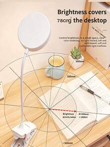 1pc New Creative LED Clamp-On Desk Lamp, Multifunctional LED Lamp With Clamp, Supports Touch Control, Flexible Charging/Plug-In Use For Home Office Desk, Adjustable Gooseneck, 3 Color Temperatures, 3 Brightness Levels, USB Charging, Soft Lighting, Suitable For Bedroom, Living Room, Study, Office, Bedside (Includes USB Charging Cable) - Clip-on Round Table Lamp - View 6