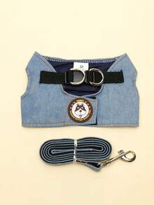 Multi-Style Series Pet Harness And Leash Set, Random Small Pendant Included, 6 Pattern Options, Anti-Escape Adjustable Cat And Dog Vest-Style Harness, Suitable For Medium And Small Pets Outdoor Walking Dog Leash, Pet Clothing And Accessories - Multicolor - View 11