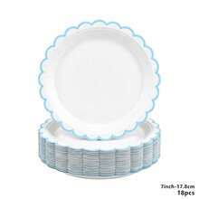 46/32/18 piezas Platos de fiesta de 7 pulgadas, platos desechables para postres, platos de papel grueso, a prueba de fugas, reutilizables, adecuados para fiestas, picnics, campamentos, almacenamiento en el hogar, platos para pasteles, fiestas de cumpleaños, bodas, días festivos, graduaciones, primavera/verano, Navidad, Acción de Gracias - Multicolor - Ver 13