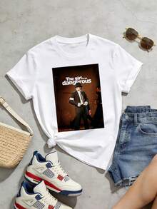 Camiseta de manga corta con cuello redondo suave y casual para mujer de verano |   Michael, Jk | Tops para salir, Estilo callejero europeo y americano, Casual deportivo, Estilo unisex, Estilo casual urbano, Tops bonitos, Generación Z, Curvas, Ropa Y2K, Camisetas divertidas, Tops de mujer, Conjuntos de vacaciones para mujer, Top lindo, Camiseta gráfica, Conjuntos de primavera, Camisetas holgadas, Ropa urbana retro, Estilo de los 90, Estilo de los 2000, Subcultura, Top negro, Tops blancos, Conjunto de fiesta de los 90. - Blanco - Ver 5