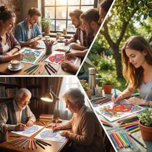 Adult Coloring Book - Magic House Themes, Colorful & Intricate Designs, 11.2x8.27 Inch, Saddle Stitch Binding, Double-Sided Printing, Thick Paper For Stress Relief & Relaxation, Therapeutic Artwork - Perfect Gift For Christmas, Birthdays & Holidays - Multicolor - View 7
