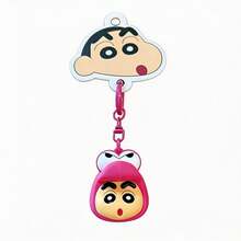 MINISO Crayon Shin-Chan Keychain, Cartoon Bag Accessory With Funny Expressions, Cute Decorative Keychain, Lightweight And Durable, Multiple Color Options For Daily Use, Various Styles Available - Rose Red - View 6