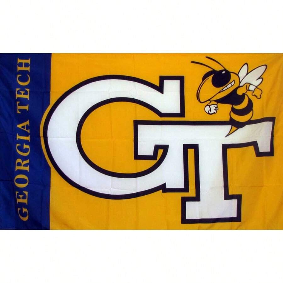 GEORGIA TECH YELLOW JACKETS 3 # 039;X5 # 039; POLY FLAG - 1PC - Xem 1