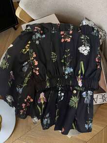 Nueva minifalda de mujer con diseño floral y estilo francés elegante - Café integral - Ver 11