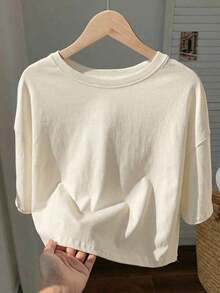 Camiseta crop de hombros caídos - Albaricoque - Ver 8