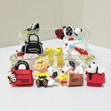 SNOOPY 1個太空狗鑰匙圈 - 可愛卡通汽車鑰匙圈，適合女孩、浪漫情侶包飾，新年禮物、情人節禮物、復活節禮物 [隨機款式] - 彩色 - 查看 5