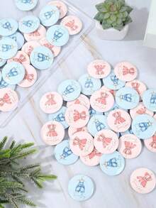 50/30/10 Gender Reveal Party Pins, Blue & Pink Baby Clips, Boy & Girl Team Badges, Baby Boy & Girl Badges, Birthday Party Game Decorations, Baby Shower Gifts, Party Accessories - View 3