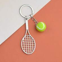 3 chiếc móc khóa vợt tennis kim loại nhiều màu, mặt treo vợt chân thực cho ô tô, móc khóa, phụ kiện treo túi, quà tặng sự kiện DIY - Nhiều màu - Xem 4