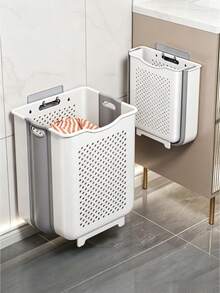 Foldable Desk Laundry Hamper - Wall-Mounted Bathroom Basket, Suitable For Laundries And Home Bathrooms, Featuring A Design. Serves As Bathroom Storage, Is Easy To Use, Keeps Items Tidy, Saves Space And Boasts A Minimalist Style. - Multiple Specifications - View 9