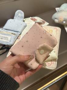 韓版 Ins 風清新閃鑽亮片星星小方包 女款心形卡包 百搭便攜零錢包 - 彩色 - 查看 8