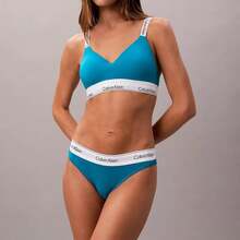 Calvin Klein Calvinklein Icon Cotton Modal Lightly Lined Bralette QF8504 - Teal Breeze - 查看 2