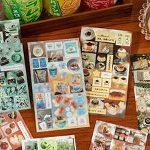 20pcs/Book Momentary Flashing Series Paper Stickers, Suitable For Decorating Diaries, Notebooks, Cards, Frames, Computers, Phone Cases, Cups, Magazines, Pencil Cases, Luggage, Desktops, Back To School Supplies - Sticker Book - View 2