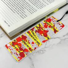 Thẻ đánh dấu sách bằng acrylic với họa tiết băng dính hiện trường vụ án và vết máu nhỏ giọt, thích hợp cho tiểu thuyết trinh thám, kinh dị, truyện tội phạm có thật, người yêu sách, quà tặng giáo viên nhân dịp tựu trường. - Một kích thước phù hợp với tất cả - Xem 10