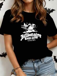 Planeta rodeado de estrellas que simboliza libertad infinita y sueños que cruzan el universo con energía positiva y espíritu aventurero camiseta de mujer moderna casual cómoda para uso diario - Negro - Ver 8
