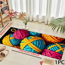 1pc 2D Colorful Pom-Pom Pattern Printed Rug, Long Doormat Series, Suitable For Living Room, Laundry Room, Bathroom, Bedroom, Kitchen - Multicolor - View 16