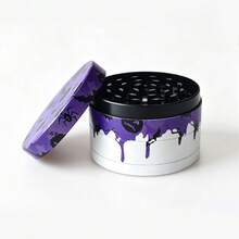 1 pieza, Molinillo de metal de 63mm, diseño de murciélago y calabaza en morado y negro, accesorio para fumar portátil y fácil de limpiar - Ver 2