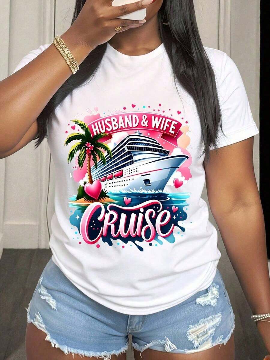 2026 Mother And Daughter Boat Trip T-Shirt, Women's Cruise Vacation T-Shirt, Family Travel Gift, Matching Mom And Daughter Summer Beach Outfits, Breathable And Comfortable - 白色 3 - 查看 1