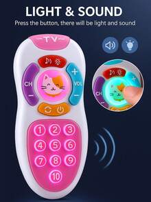 Mainan Remote Control Bayi, Mainan Telepon Montessori Bayi, Pencahayaan Lembut dan Lagu Pengantar Tidur yang Menenangkan, Tombol Silikon, Hadiah Kejutan untuk Anak-Anak - kendali jarak jauh - View 10