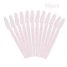 5/15/30pcs Purple Eyebrow Grooming Set, Eyebrow Razor, Long Handle Eyebrow Scissors, Eyebrow Care Tools, Eyebrow Styling Tools, Exfoliating And Dead Skin Removal Tools, Razor, Precision Eyebrow Scissors, Face And Neck Razor Blades, Eyebrow Tools, Home Essentials, Women's Gift, Mother's Gift, Grandmother's Gift - Light Pink - View 11