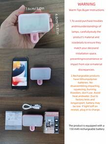 No 015062149-0001 1 Stück tragbarer Ringlicht, hergestellt aus ABS-Kunststoff mit abnehmbarem Design und integriertem 150mAh Lithium-Ionen-Akku. Geeignet für Videokonferenzen mit 3 Beleuchtungsmodi. Verwendbar für Laptop, Smartphone, Tablet, Zoom-Anrufe, Make-up, Selfies und Livestreaming. - Verschiedenfarbig - Übersicht 12
