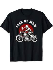 La mejor opción para una camiseta casual con las carreras de motocicletas vintage de la Isla de Man, perfecta para entusiastas del deporte de motor y eventos. - Negro - Ver 6