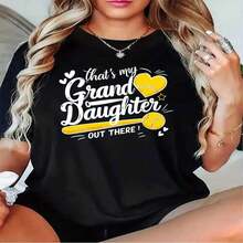 1 pieza de playera  para hombre y mujer, 100% algodón puro, cuello redondo casual con estampado, manga corta transpirable para uso diario, con dise?o de número de jugador y béisbol femenino - Negro - Ver 2
