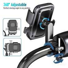 Dudukan Ponsel Anti Guncang dengan Pengunci 1 Detik, Dapat Diatur 360°, Pemasangan Cepat Tanpa Alat, Pelepasan 1 Detik, Tersedia Versi Stang & Spion, Cocok untuk Navigasi Sepeda Listrik/Motor/Sepeda/Skuter - MultiWarna - View 6