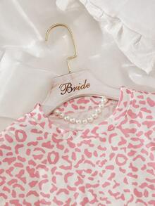 2pcs Women's Fashionable High-End Loose Comfortable Leopard Print Pajama Set - Pink - View 7