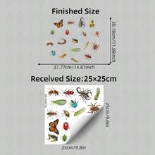 1pc Realistic Insect Window Stickers, Assorted Bugs And Beetles Decals, Removable No Glue Needed Visual Trick Static Cling For Home Or Kids Room Glass, Nature Study Or Science Classroom, Porch Or Storefront Window Prank - Multicolor - View 12