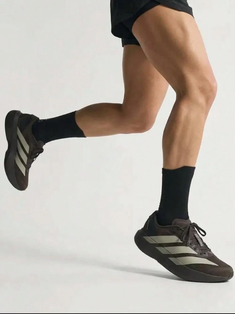 Adidas 阿迪达斯 Adizero Evo SL 棕色舒适贴合轻盈织物增高跑鞋，男款 KI3946 - 棕色 - 查看 1