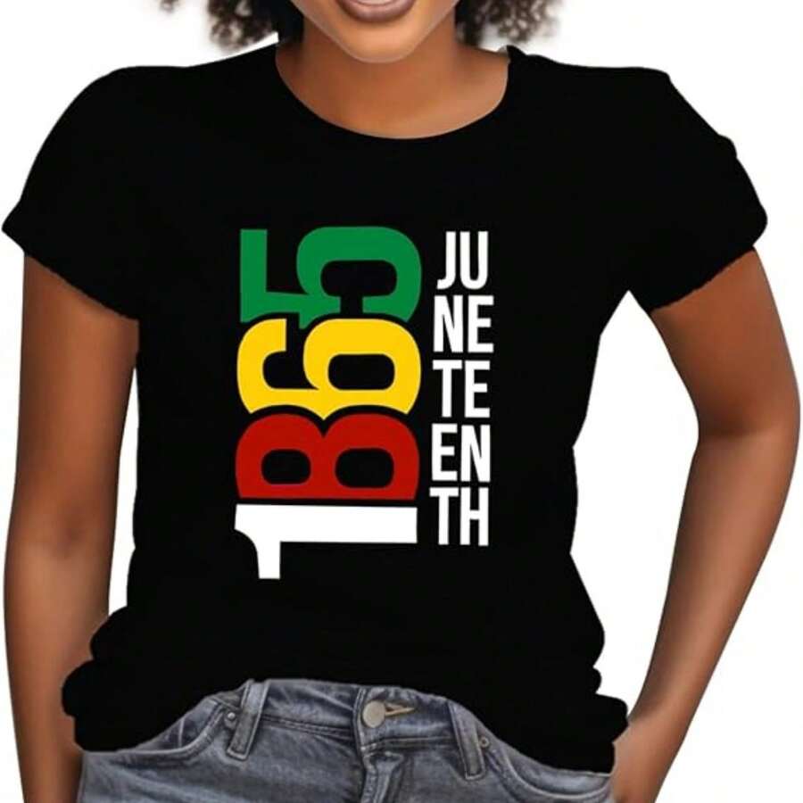 Camiseta impresa para hombres y mujeres - Negro - Ver 1