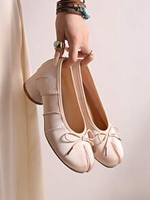 2026 New Arrival French Style Purple Pointed Toe Mid-Heel Pumps, Commuting Work Shoes For Women, Suitable For Wedding - Pink - View 5