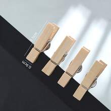20pcs Wooden Push Pins For Bulletin Board, Message Board Clips Wooden, Photo Card Holder Stationery, Desk Organizer For Office Students DIY Wall Decor (Natural Wood) - 20 Pcs/Box - View 4