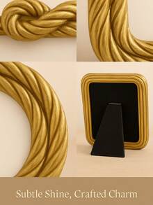 1pc, A Creative Wire Knot Shaped Decorative Photo Frame, Made Of Resin, Perfect For Displaying Warm Photos On A Tabletop, Suitable For Home Photo Decoration And Photography Props - Multiple Styles - View 7