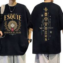 Camiseta de algodón 100% puro con estampado de la expedición Esquie Clair Obscur 33 del verano 2025, regalo de merchandising para fans de juegos gráficos, para hombres y mujeres - Negro - Ver 7