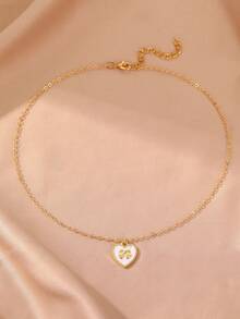 1pc/2pcs Girls Oil Drop Heart Necklace Set, Suitable For Daily Decoration - Multicolor - View 5