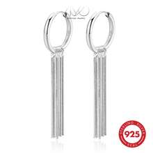 925 Silver Long Tassel Geometric Earrings For Women, Suitable For Daily, Vacation, Party Wear, Holiday Gift - Silver - View 2