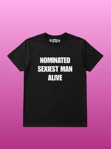 Nombrado el Hombre Más Sexy del Año| Gráfico Y2K| Camiseta Weirdcore| Grunge| Camiseta Alt| Ropa urbana| Regalo Divertido| Funny Meme Shirtblusas para mujer playeras de mujer vestidos casuales para mujer y2k playeras deportivas para mujer verano camisetas ropa de mujer Fashion Perfect For Daily - Negro - Ver 6