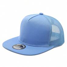 1pc FASHION Solid Color Mesh Snapback Hat, Punk Rock Hip Hop Style Distressed Vintage Portable Baseball Cap - A - View 12