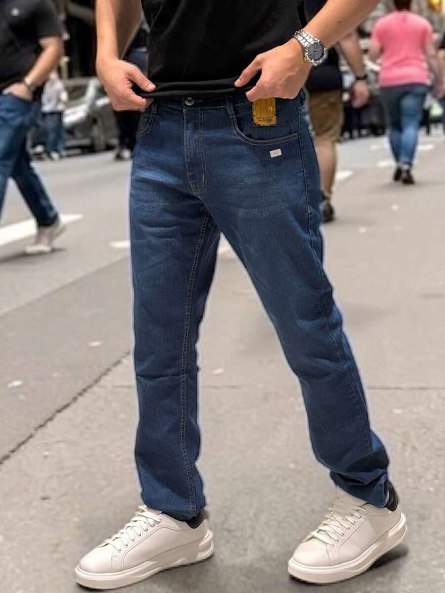 Men's Slim Fit Denim Jeans With Elastane And Lycra - 阿祖爾辦公室 - 查看 1