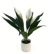 1pc 16.5inch(H) Artificial Green Plant Potted Decor, Suitable For Home, Living Room, Bedroom, Bathroom, Hotel, Dining Table, Wedding, Party - Multicolor - View 14