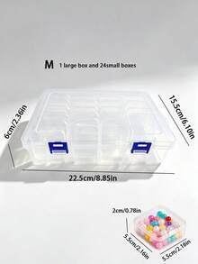 40/24/14pcs Small Boxes + 1pc Large Box - Plastic Storage Boxes, Containing Multiple Small Containers, Suitable For Storing Jewelry, Beads And Accessories. Rectangular Design, Made Of Durable Plastic Material, Convenient For Jewelry Organization. - Multicolor - View 12