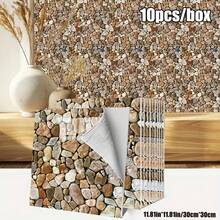 Brodark 10pcs 30x30cm Marble Pattern Peel And Stick Ceramic Tile Backsplash, Waterproof Oil-Proof, Removable Adhesive, Ideal For Kitchen, Bathroom, Upgrade Your Space In Style - Multicolor - View 12