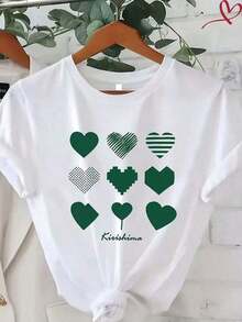 1 pieza de camiseta de algodón puro para mujer, manga corta, cuello redondo, top casual, suave y transpirable, camiseta básica, tallas S-XXXL disponibles, moda de verano, uso diario, corte holgado, adecuada para todas las estaciones, 180g de algodón 100%. - Blanco 4 - Ver 1