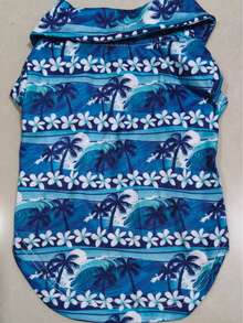 Hawaiian Style Dog Shirt, Lightweight Breathable Sun Protection Pet Clothes, Suitable For Medium & Small Dogs, Summer - Blue - View 5