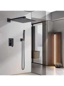 Bathroom Shower Faucet Set With Concealed Installation CE - Black - View 2