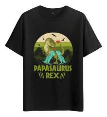 Muscle Freaks Papasaurus Rex Dinosaur Style T-Shirt Dad - Black - View 6