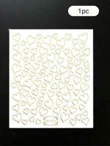 1pc Gold Foil Heart Outline Sticker, INS Style Minimalist Premium Waterproof Decorative Sticker, DIY Material Sticker For Camera Phone Case Water Bottle, Premium INS Style DIY Decorative Sticker, Valentine's Day Gift Camera Phone Case Decal - TH-1016 - View 5